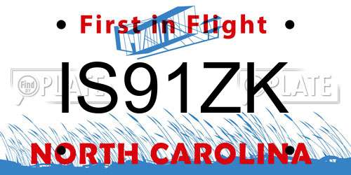 IS91ZK North Carolina License Plate