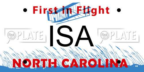 ISA North Carolina License Plate