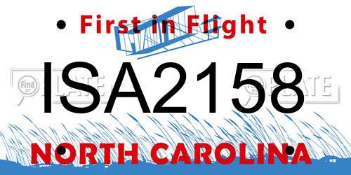 ISA2158 North Carolina License Plate