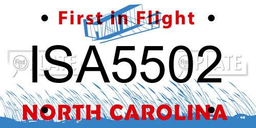 ISA5502 North Carolina License Plate