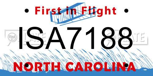 ISA7188 North Carolina License Plate