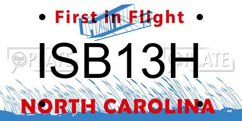 ISB13H North Carolina License Plate