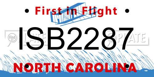 ISB2287 North Carolina License Plate
