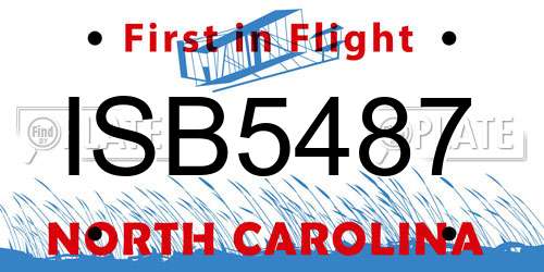 ISB5487 North Carolina License Plate