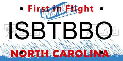 ISBTBBO North Carolina License Plate