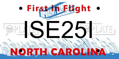 ISE25I North Carolina License Plate