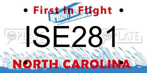 ISE281 North Carolina License Plate