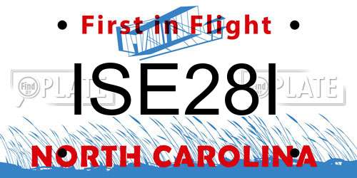 ISE28I North Carolina License Plate
