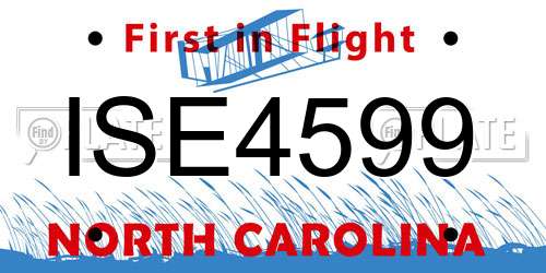 ISE4599 North Carolina License Plate