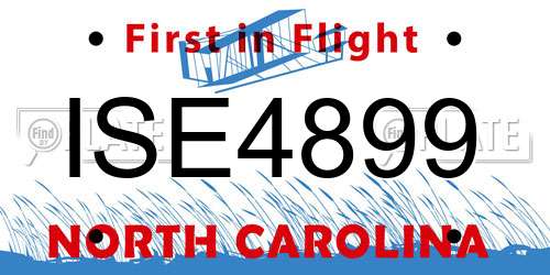 ISE4899 North Carolina License Plate