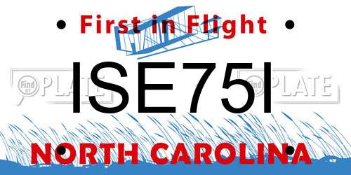 ISE75I North Carolina License Plate