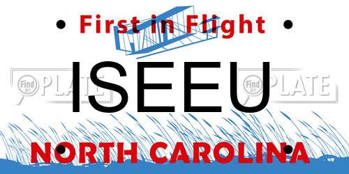 ISEEU North Carolina License Plate