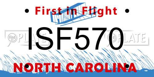 ISF570 North Carolina License Plate