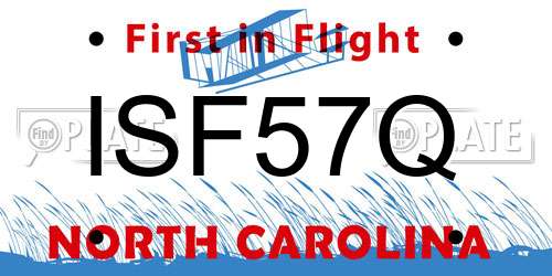 ISF57Q North Carolina License Plate