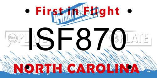 ISF870 North Carolina License Plate