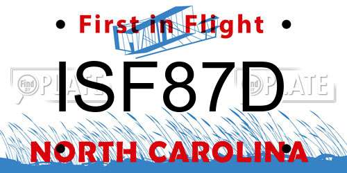 ISF87D North Carolina License Plate