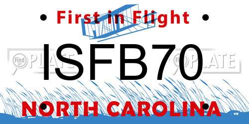 ISFB70 North Carolina License Plate