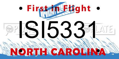ISI5331 North Carolina License Plate