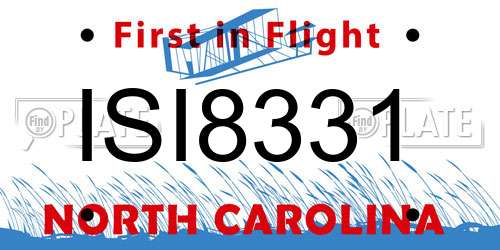 ISI8331 North Carolina License Plate