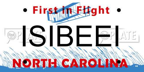 ISIBEEI North Carolina License Plate