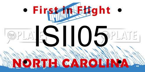 ISII05 North Carolina License Plate