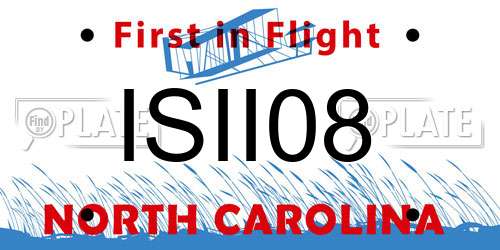 ISII08 North Carolina License Plate