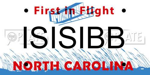 ISISIBB North Carolina License Plate