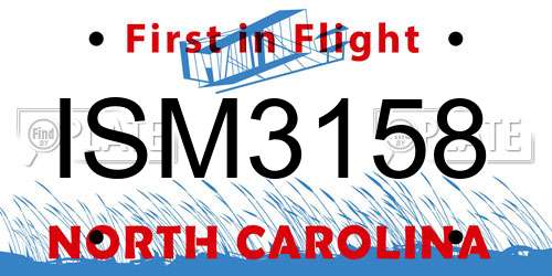 ISM3158 North Carolina License Plate