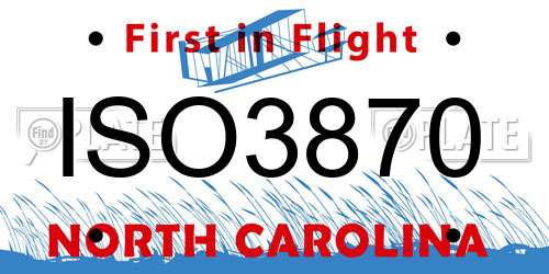 ISO3870 North Carolina License Plate
