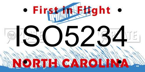 ISO5234 North Carolina License Plate