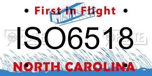 ISO6518 North Carolina License Plate