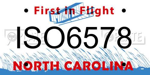 ISO6578 North Carolina License Plate