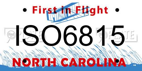 ISO6815 North Carolina License Plate