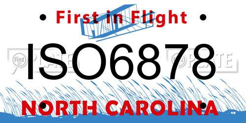 ISO6878 North Carolina License Plate