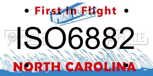 ISO6882 North Carolina License Plate