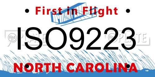 ISO9223 North Carolina License Plate