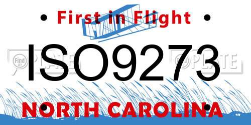 ISO9273 North Carolina License Plate