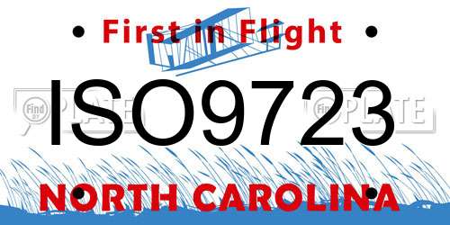 ISO9723 North Carolina License Plate