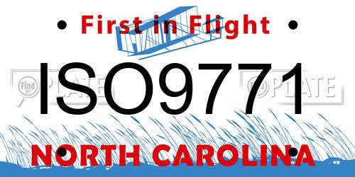 ISO9771 North Carolina License Plate