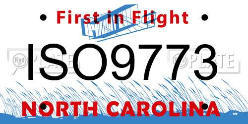 ISO9773 North Carolina License Plate