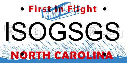 ISOGSGS North Carolina License Plate
