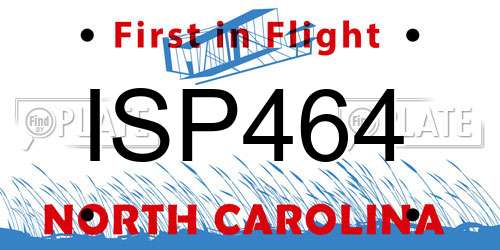ISP464 North Carolina License Plate