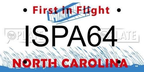 ISPA64 North Carolina License Plate