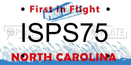 ISPS75 North Carolina License Plate