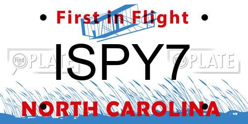 ISPY7 North Carolina License Plate