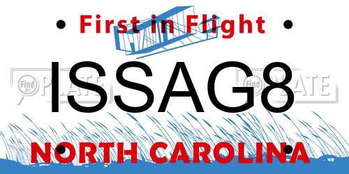 ISSAG8 North Carolina License Plate