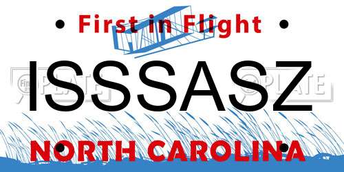 ISSSASZ North Carolina License Plate