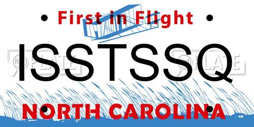 ISSTSSQ North Carolina License Plate