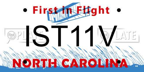 IST11V North Carolina License Plate