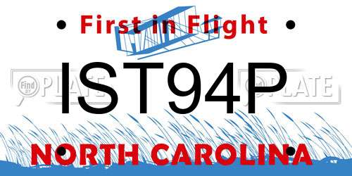 IST94P North Carolina License Plate